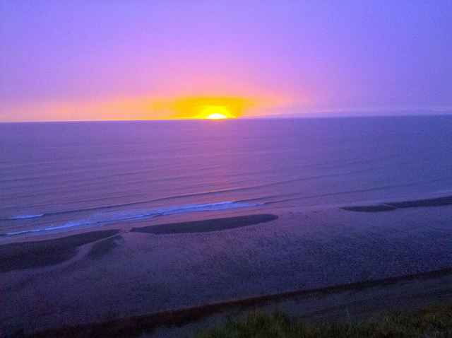 Atardecer en Bahía Creek, Río Negro, enero de 2011