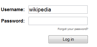 Formulario de ingreso a Wikipedia.