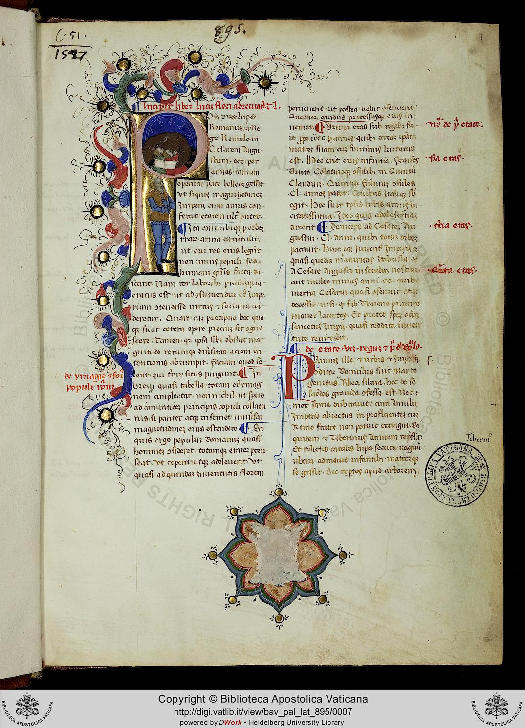 Manuscrito romano en la Biblioteca Vaticana.