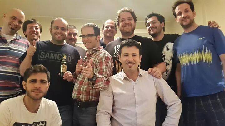 Con Ignacio Pan, Gaspar Rodríguez, Sebastián Catalano, Federico Wiemeyer, Ricardo Sametband, Gabriel Pleszowski, Alejo Zagalsky, Leandro Zanoni, Fernando Carolei y Santiago do Rego. Noviembre, Buenos Aires. Foto de Santiago do Rego.