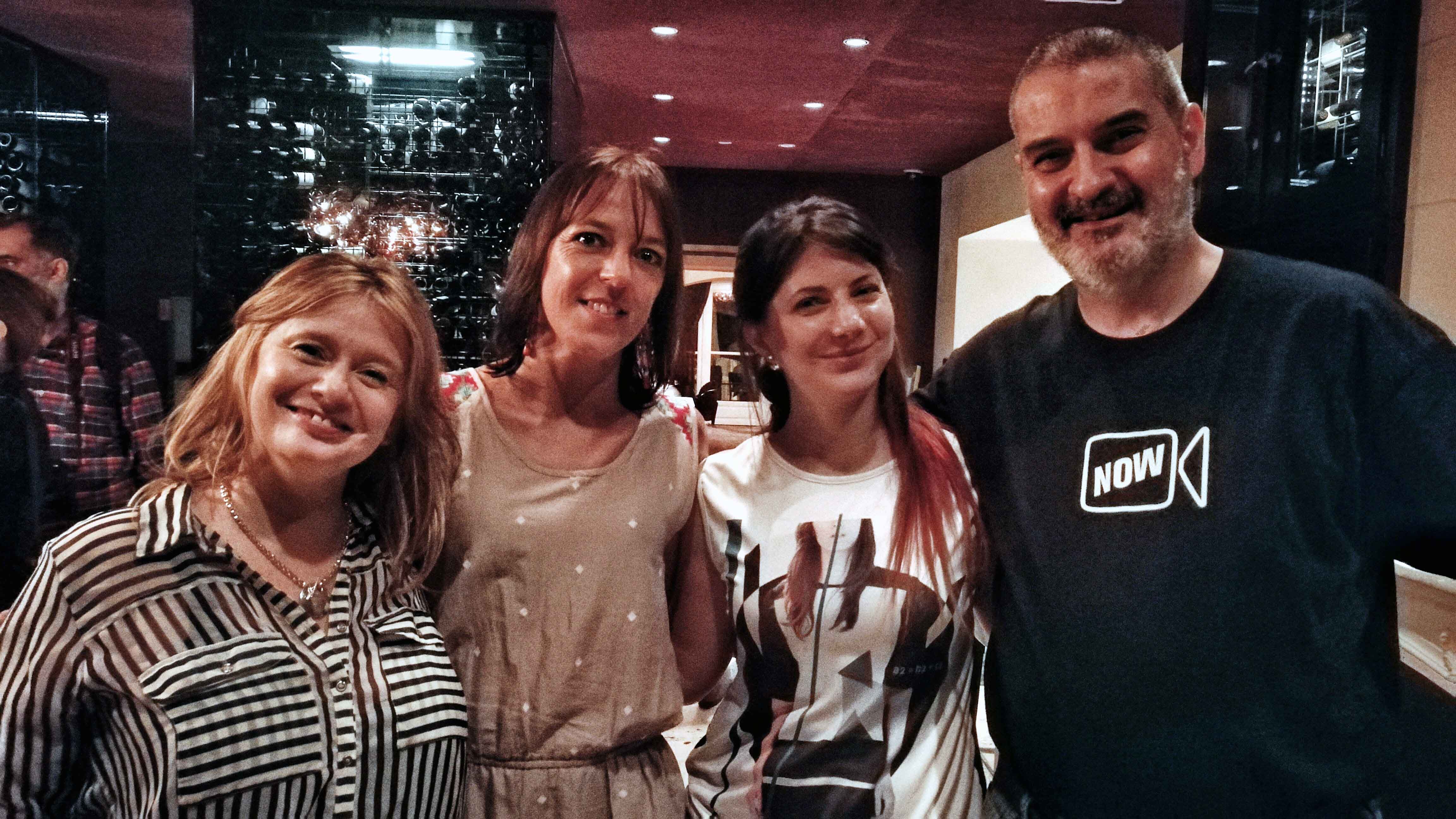 Con Andrea Gentil, Andrea Catalano e Irina Sternik. Vinoteca del Palacio Duhau Park Hyatt Hotel, Buenos Aires, marzo.