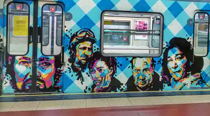Iconos populares en el subte de Buenos Aires