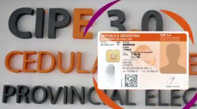 San Luis estrena la 3° versión de su cédula de identidad electrónica
