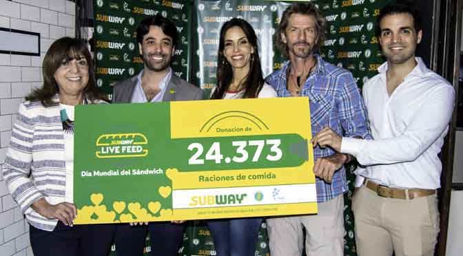 Subway recolectó donaciones para 13,3 millones raciones de comida