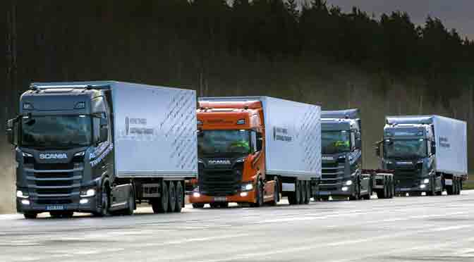 Scania quiere cambiar el transporte de cargas con el «platooning»