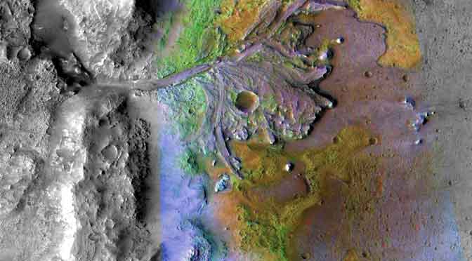 El cráter de Marte donde aterrizará el vehículo explorador de la NASA