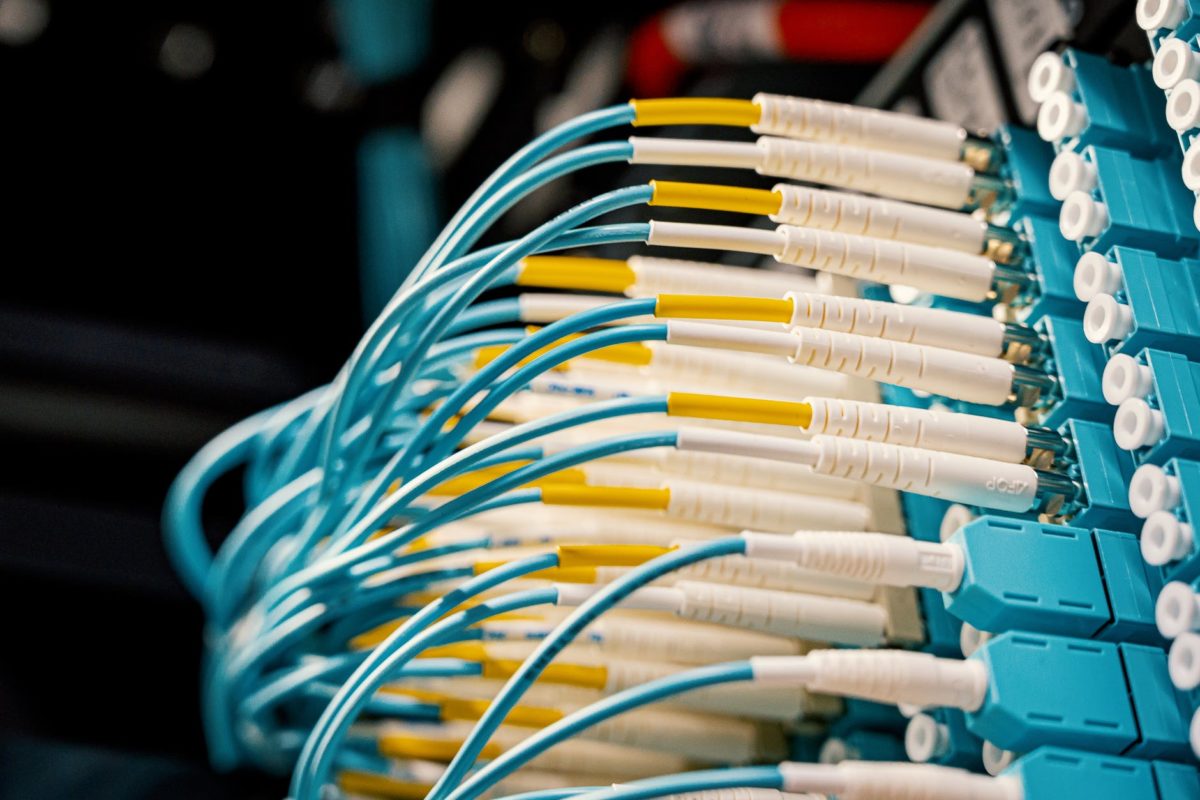 connected fc cables in modern data center
