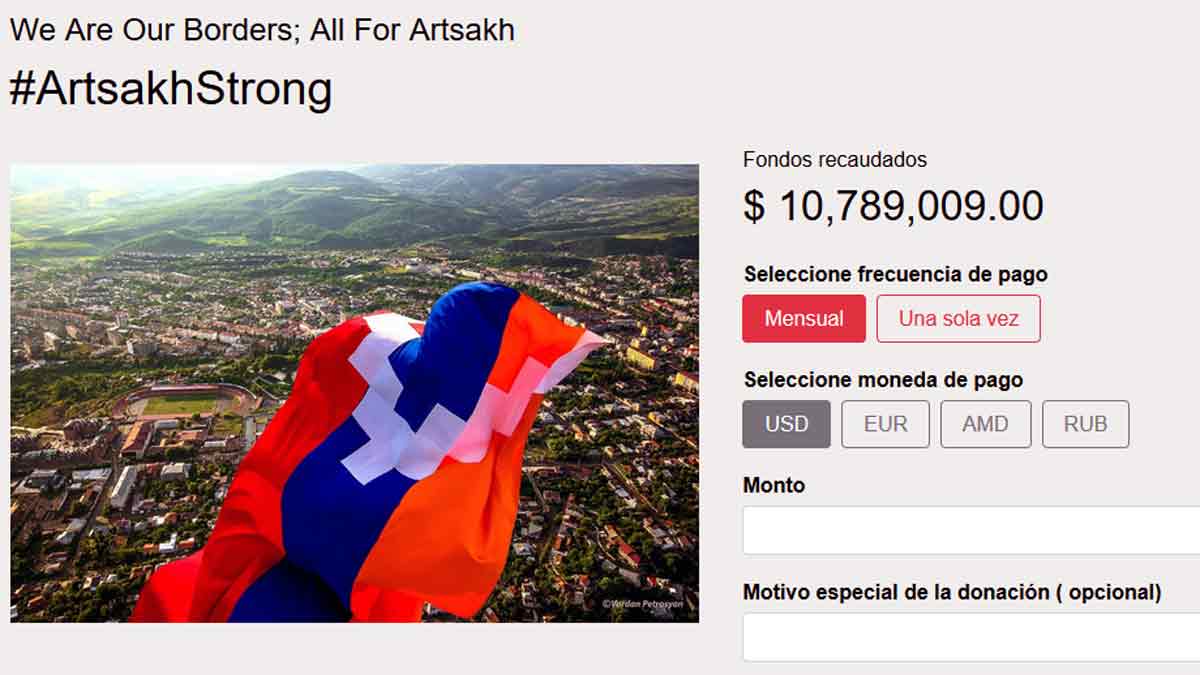 Guerra entre Armenia y Azerbaiyán: campaña de recaudación por Artsaj