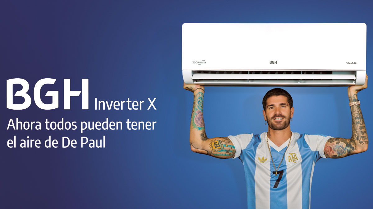 BGH lanza su nuevo aire acondicionado Inverter X junto a Rodrigo De Paul