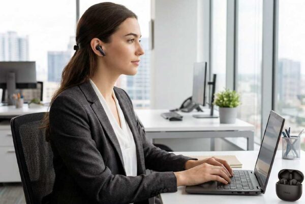 Ergonomía mujer computadora portátil inteligencia artificial