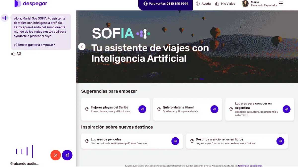 Despegar lanza Sofia por voz: la asistente virtual ahora también atiende llamadas telefónicas