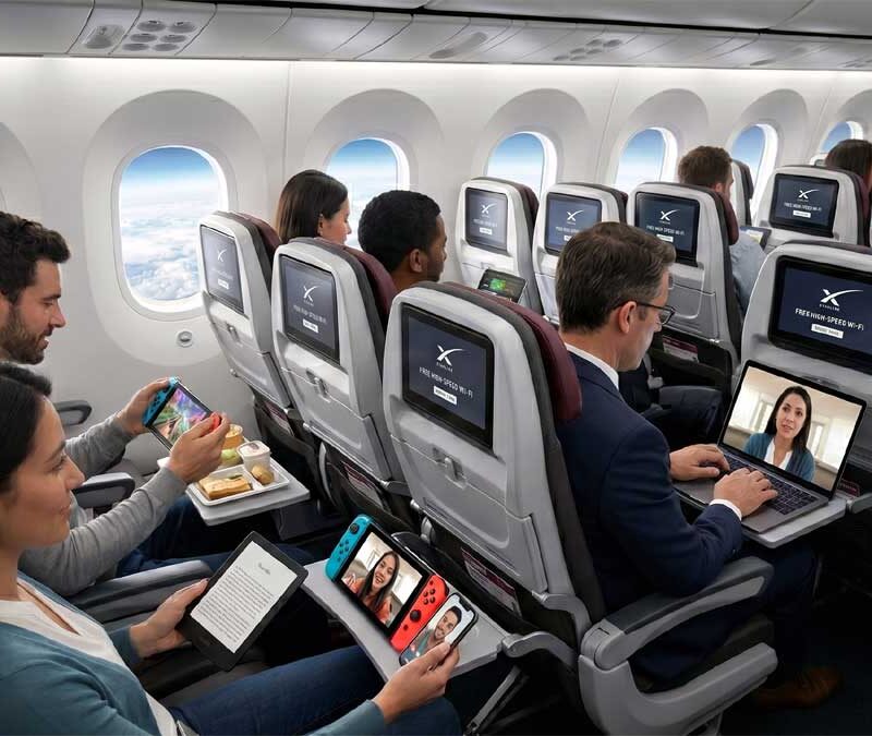 Starlink en un avión