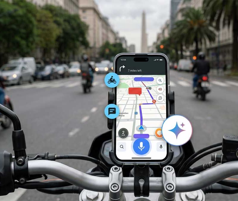 Waze en una moto