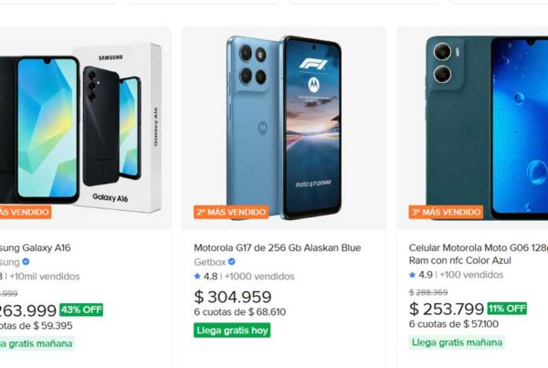 Celulares más vendidos en Mercado Libre en septiembre de 2026